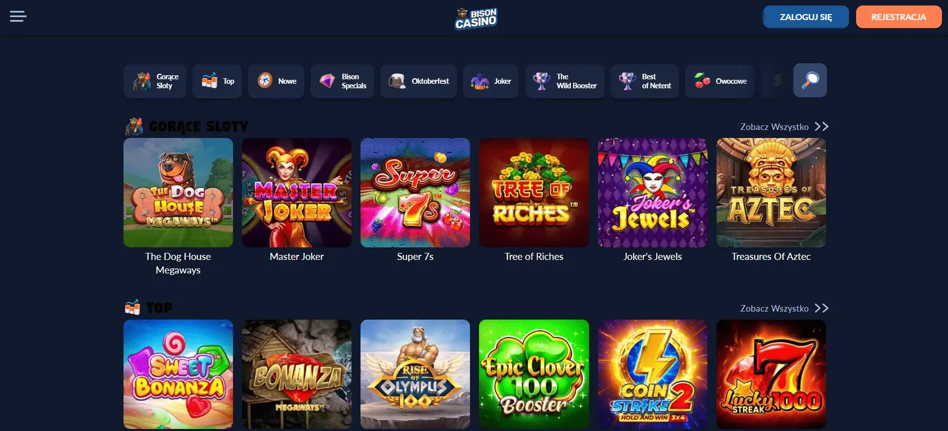 Bison Casino screenshot