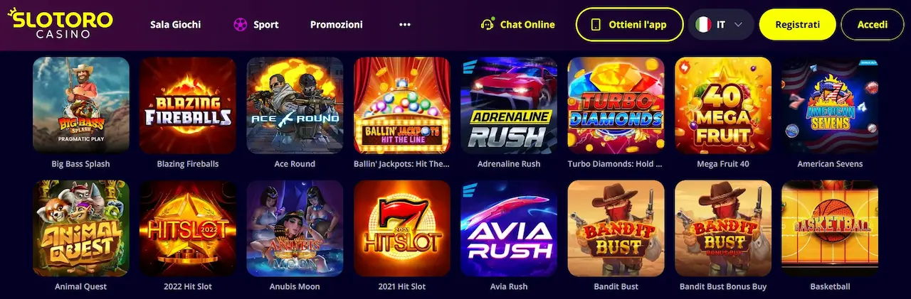 Slotoro Casino screenshot
